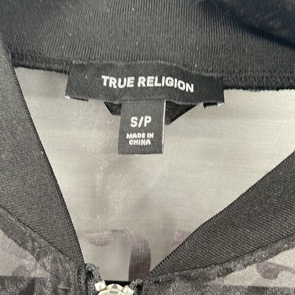 TRUE RELIGION ONE OF A KIND ROSECRANS FESTIVAL SHEER BOMBER JACKET - Picture 3 of 8